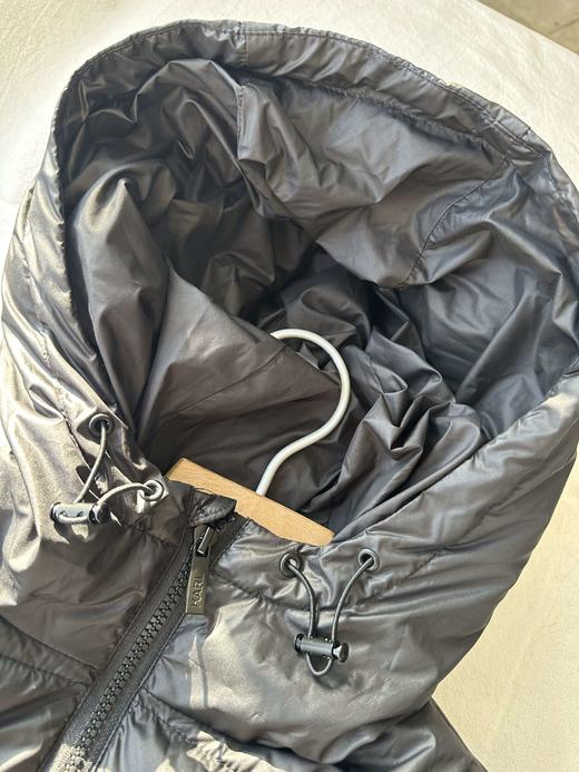 贝壳三 胶印字母蓬松保暖连帽棉服女轻便宽松绗缝棉衣C111201 商品图3