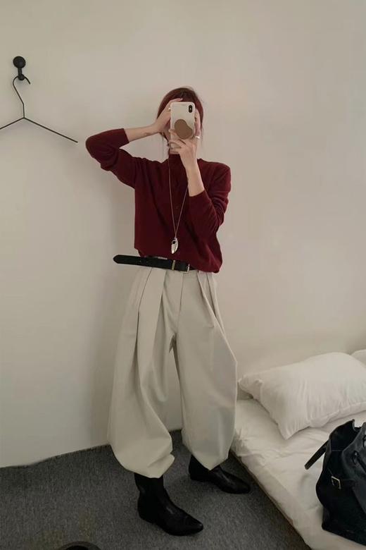 LNNNS 酒红色针织背心开衫两件套装 21456 商品图2