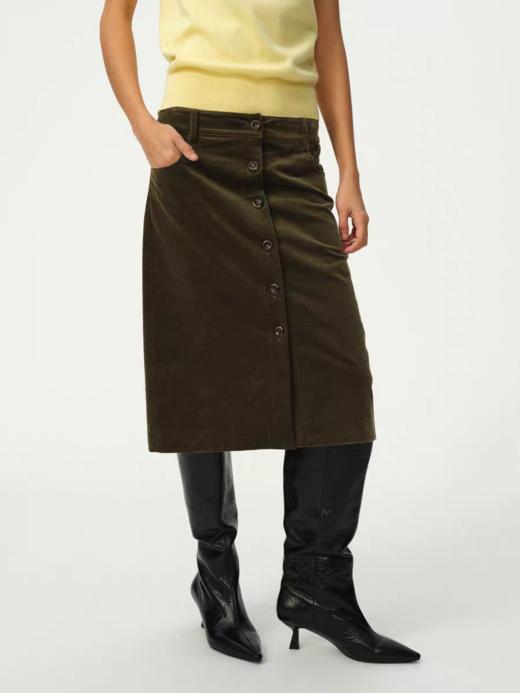 Evistub girls/E-5DBQ1217/复古灯芯绒中腰直筒半身裙 商品图0