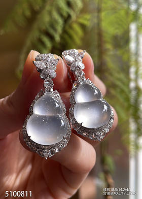 玻璃种葫芦耳坠【5100811】具体价格微信咨询