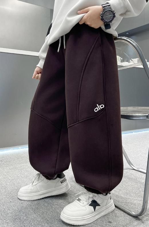 点此购买 120-170Alo秋冬季中大童立体裁剪加绒卫裤 xb 335336 商品图1