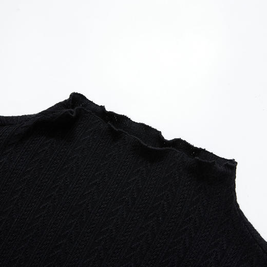 西遇木耳边半高领长袖T恤女冬季新款麦穗纹亲肤内搭针织衫V3955363 商品图5