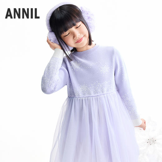 【实体店同款】女童长袖针织连衣裙冬季新款安奈儿童装AG543395 商品图1