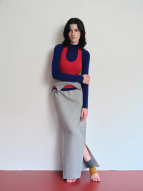 Evistub girls/E-5QCQ280/不规则拼接运动卫裙女秋