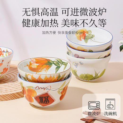 釉下彩手绘葫芦碗 商品图2