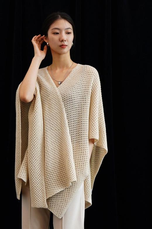 ELLA JADE 高级优雅感杏色时髦针织披肩外套 21415 商品图4