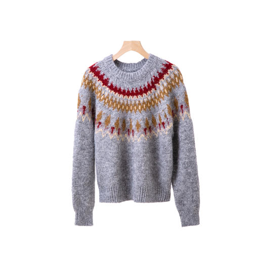 复古费尔岛提花毛衣 商品图1