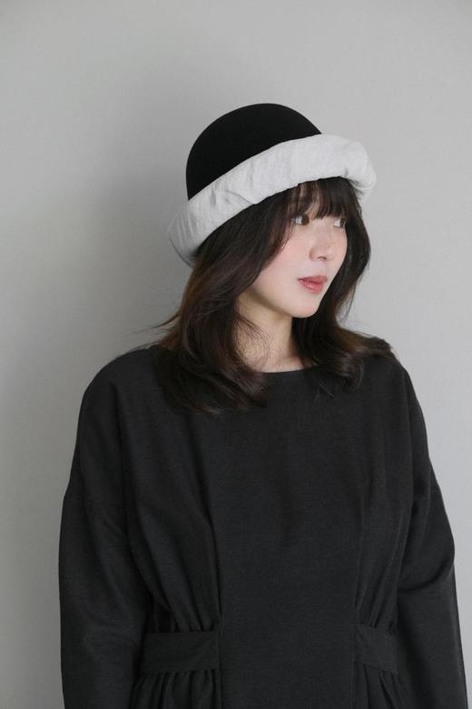 Kreuzzz 25AW 奶白色/黑色羊毛毡Kabu古典钟型帽 商品图8