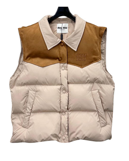 女款尼龙拼接羽绒棉马甲zh017 商品图0