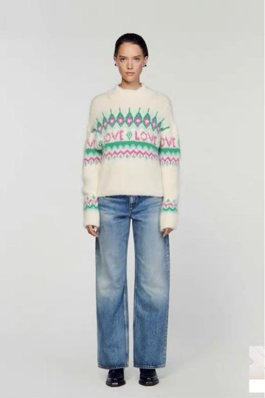 LNNNS 高级设计感法式休闲奶白色针织毛衣 21427 商品图1