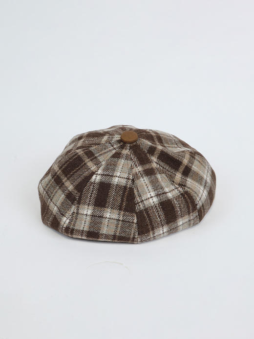 温暖摩卡慕斯色系拼接格纹八角帽鸭舌帽-纪念日百货门店同款166443266 商品图2