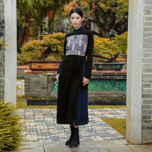 天路印花拼接礼服连衣裙 | 杨丽萍老师同款 | 经典款 商品图5