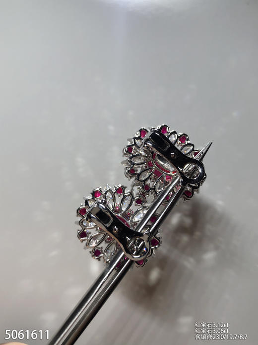 红宝石钻石耳钉，3.12ct/3.06ct【5061611】具体价格微信咨询 商品图4
