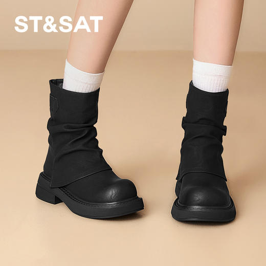【绒里可选】星期六朋克做旧风裤腿短靴SSC4116CGK/SSD4116CWV 商品图1