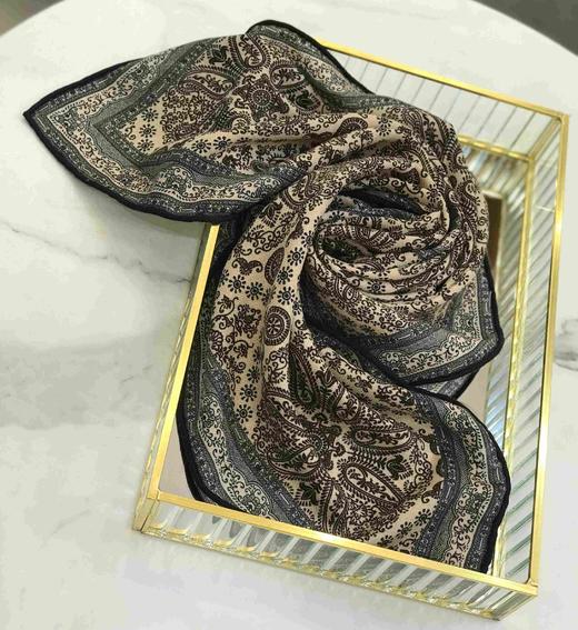 优品堂『奢迷』真丝+羊毛70x70方巾 商品图12