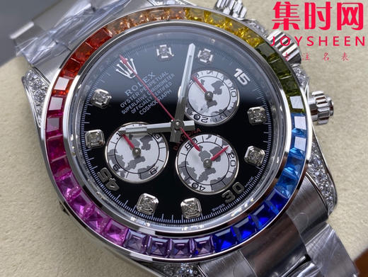 劳力士宇宙计型迪通拿计时系列 EWE迪通拿彩虹糖豆圈 白金彩虹迪 男士腕表 商品图1