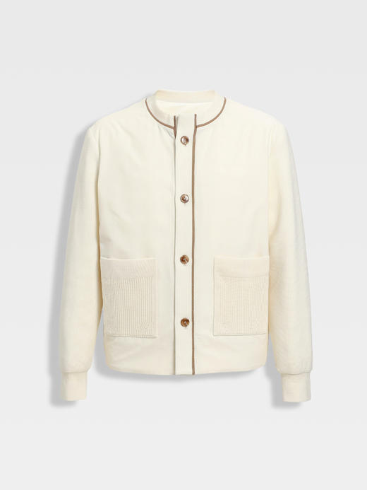 callisto糯米白撞色乾县鹅绒羽绒服 商品图0