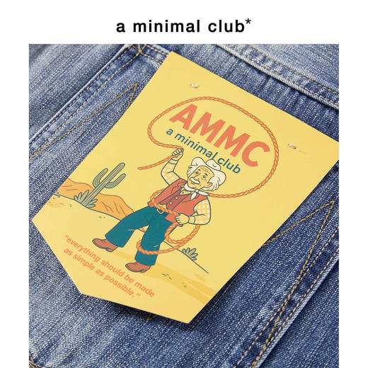 a minimal club复古重水洗工装牛仔裤大口袋可拆卡通纸AM59DT08 商品图4