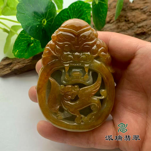 派瑞翡翠 翡翠手把件 糯种 黄翡 商品图1