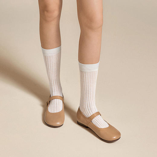 千百度低跟羊皮玛丽珍鞋女平底小香风晚晚风浅口单鞋A25468859 商品图3