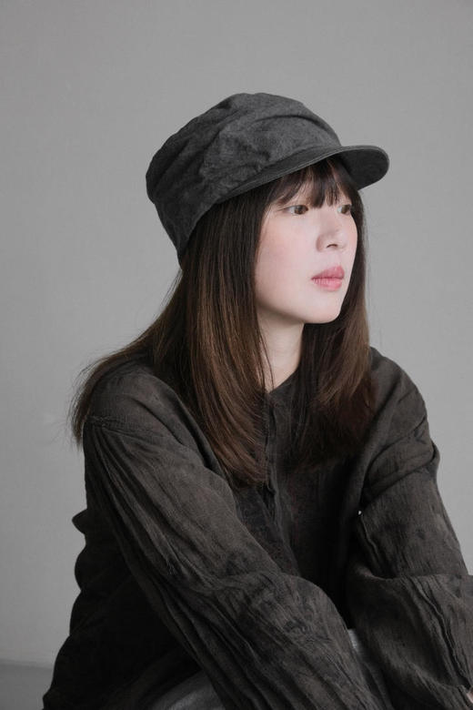 Kreuzzz 烟灰色和纸亚麻Sage报童帽 商品图8