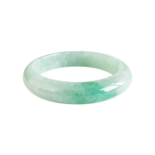 【天然正品】A货翡翠天然正桩细腻豆种飘绿54号翡翠手镯54号（皆取最大值）女士281025AH53 特价：1280元 商品图0