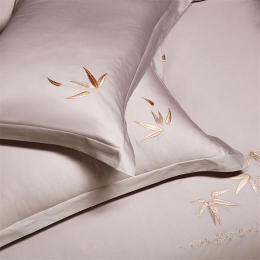【维科家纺】 天雪长绒棉A类抑菌四件套-竹影清风（月光灰） 商品图5