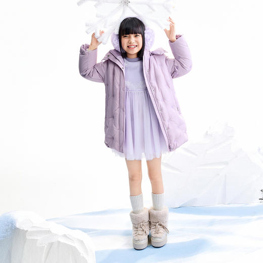【实体店同款】女童中长款羽绒服冬季新款安奈儿童装AG545389 商品图5