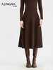 【八片剪裁】阿菁娜冬季新款八片剪裁羊毛伞裙桑蚕山羊绒遮胯显瘦A字廓形F30D213012 商品缩略图5