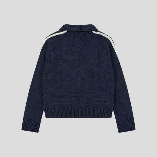 GOODBAI 学院组合logo翻领撞色条纹毛衣 商品图4