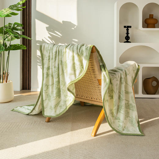 红蜻蜓云丝绒盖毯-青澜暖韵 商品图3