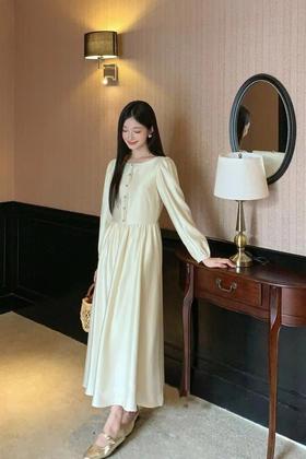 ELLA JADE 优雅显瘦法式宫廷风高级质感长袖连衣裙 21470