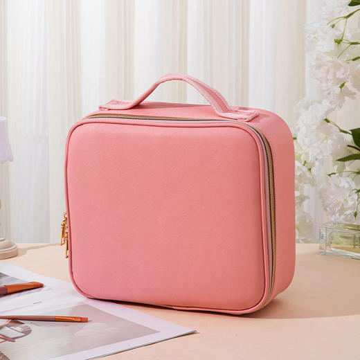 网红化妆包带镜子LED灯大容量便携化妆箱多功能分区分层手提包包 商品图6