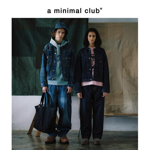 a minimal club复古重水洗工装牛仔裤大口袋可拆卡通纸AM59DT08 商品图2