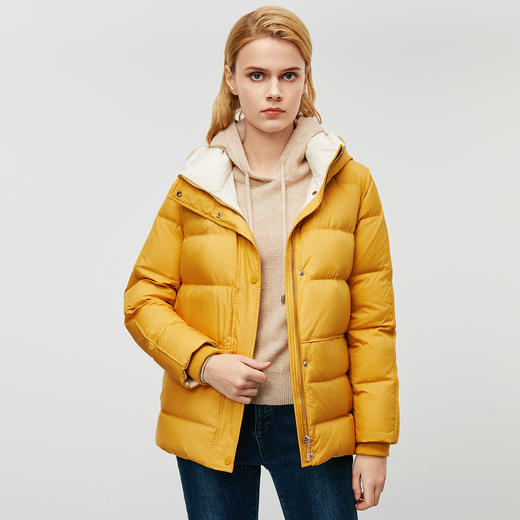 EITIE爱特爱冬季新款通勤简约保暖收腰显瘦连帽羽绒服8011704 商品图4