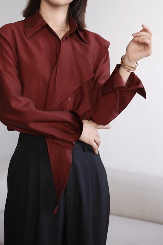 ESTELLICA 红色法式复古港风通勤高级感衬衫 21468 商品图1