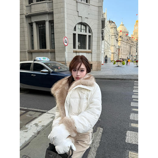 LINCHAOZHANG【挪威雪山】LW250158 蓬松保暖拼接面包服90白鸭绒羽绒服+手套 商品图3