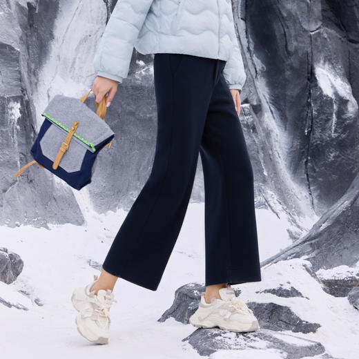 半身缘女裤 秋冬时尚舒适柔软保暖百搭显瘦休闲裤254102U30320076 商品图8