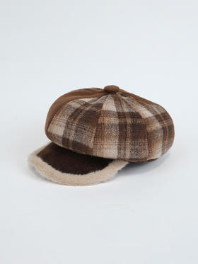 毛边帽檐格纹八角帽鸭舌帽-纪念日百货门店同款166443320