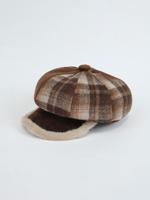 毛边帽檐格纹八角帽鸭舌帽-纪念日百货门店同款166443320 商品图0