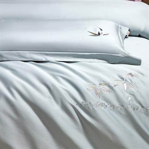 【维科家纺】  天雪长绒棉A类抑菌四件套-竹影清风（清水蓝） 商品图6