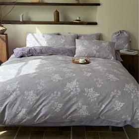 【京帝 法式雨露麻加绒五件套】舒适透气 亲肤保暖 不起静电 不爱掉毛 植物浸染 A面法式提花 B面加绒