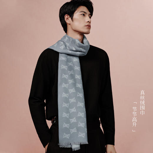 万事利“节节高升”真丝绒围巾 商品图2