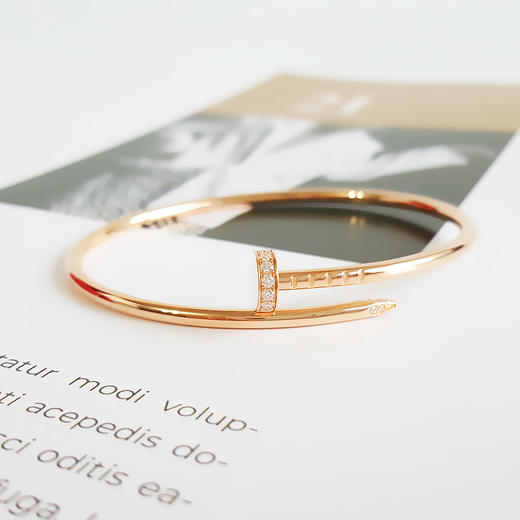 【全新】Cartier卡地亚 Juste un Clou系列B6065816 18K玫瑰金首尾钻细版钉子手镯16号中性款301025TH56 商品图4