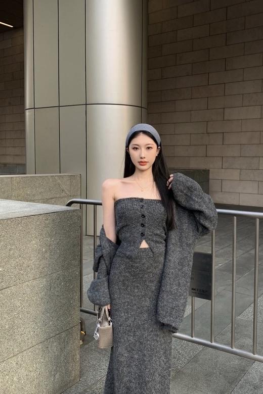 SIA SAYLOR 名媛风休闲慵懒风针织开衫半裙三件套装 21424 商品图5