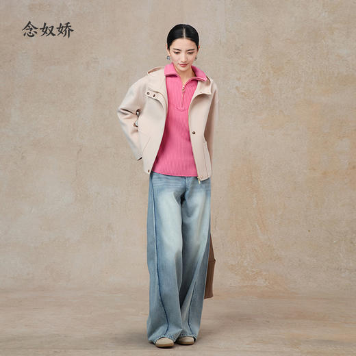 【商场同款】CNK5B86 “ 好气色毛衫 ” 蜜橘色高领毛衫 柔和显白 纯羊毛毛衣 商品图12