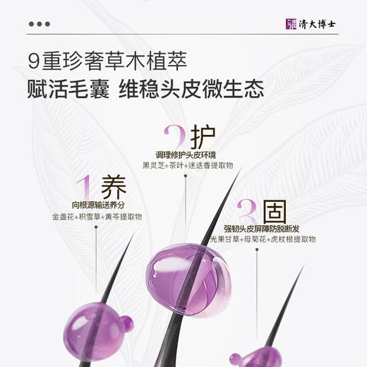 （买赠试用装）清大博士 毛囊清洁洗发水 去屑止痒控油防断发 I 清华博士科研团队打造 Du家专利成分+草本植萃 养护头皮发丝 全家适用 清华大学直接发货 商品图2