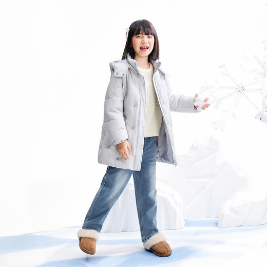 【实体店同款】女童中长款羽绒服冬季新款安奈儿童装AG545389 商品图6