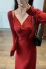 SIA SAYLOR 魅力红装气质修身针织吊带裙开衫两件套装 21447 商品缩略图3