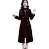 QYM 金丝绒修身显瘦外套气质西装领中长款风衣 商品缩略图4